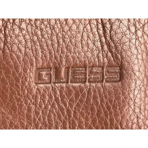 Guess Womens Brown Leather Inner Pockets Adjustable Double Handles Shoulder‎ Bag - Picture 9 of 11